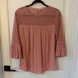 Elegant Pink Lace Blouse